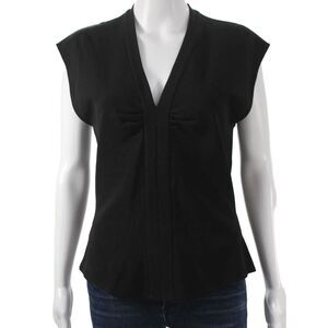 Charles Chang-Lima Women Black Viscose V-Neck Sleeveless Blouse Size 8